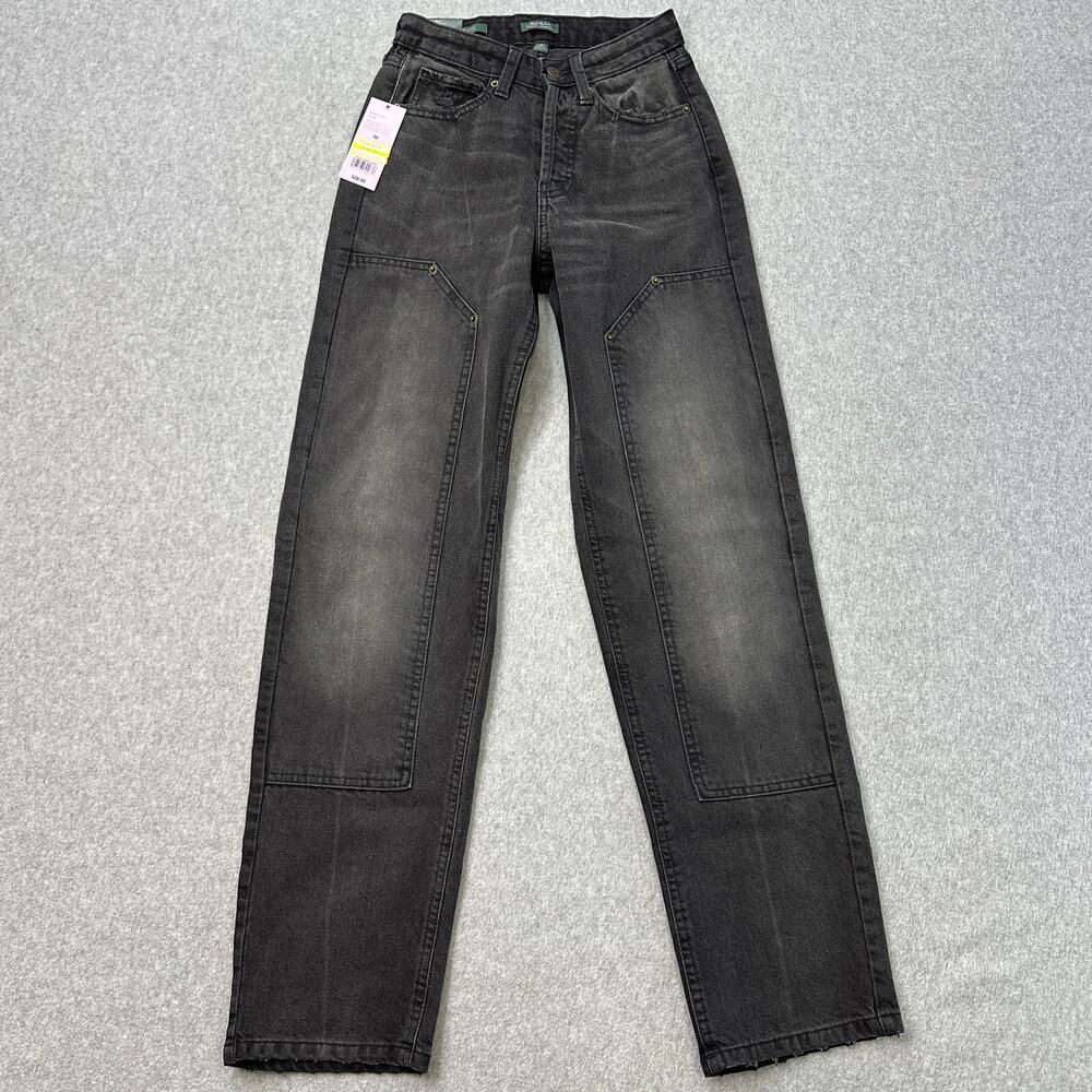 Wild Fable Jeans WMNS 00 Black Denim Easy Rigid High Rise Straight Button Fly